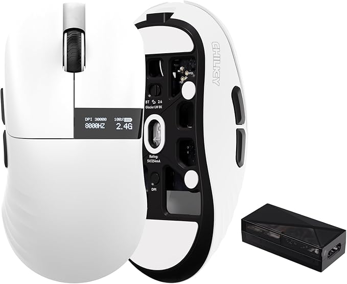 Chilkey Glacier LW 8K M Wireless Gaming Mouse - 49g Super Lightweight - Dual 8K by Chilkey