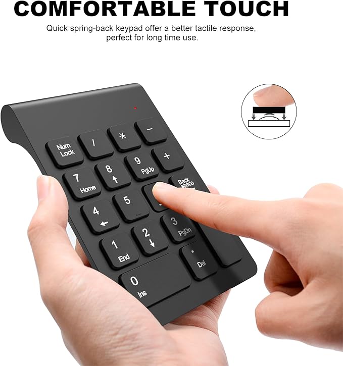 TRELC Wireless Numeric Keypad, Mini 2.4G 18 Keys Number Pad, Portable Silent - Image 4