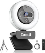 4K Webcam with Light, HD Webcam by Camii