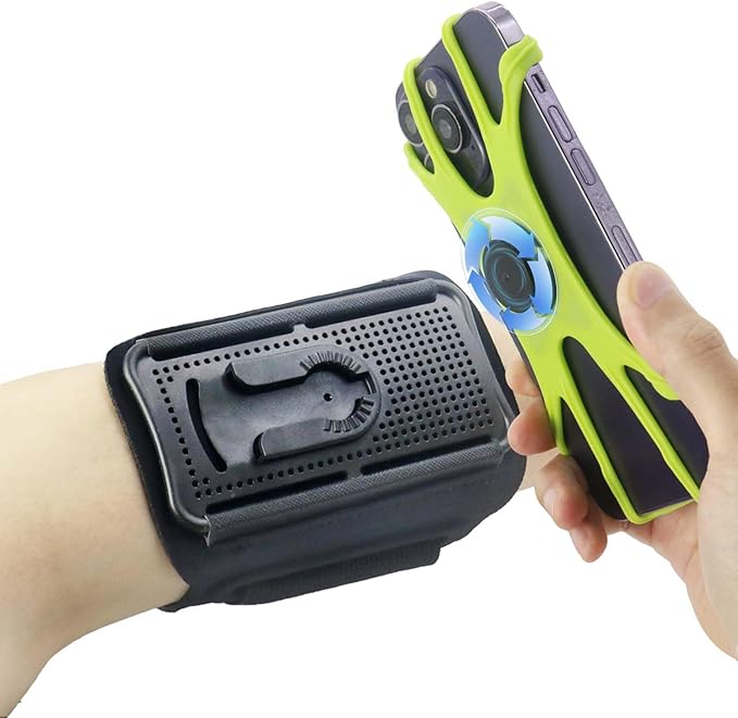 Wristband Phone Holder for Running, 360°Rotation & Detachable Sports Armband by HCcolo