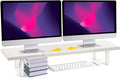 Across-Star Dual-Monitor-Stand-Riser-For-Desk Adjustable Length 32-40 by Acorss-Star