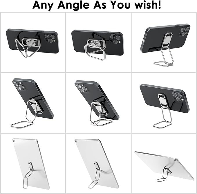 Phone Ring Holder Finger Kickstand, Upgraded 360° Rotation Metal Phone Grip - Image 6