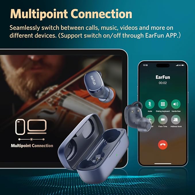 EarFun Free Pro 3 Noise Cancelling Wireless Earbuds, Hi-Res Sound, Snapdragon - Image 7