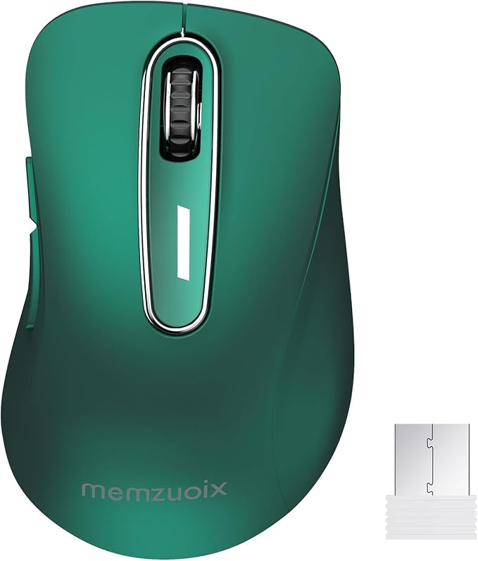 memzuoix 2.4G Wireless Mouse, 1400 DPI Computer Mice USB Receiver, Portable by memzuoix