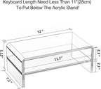Egchi Acrylic Monitor Stand Riser, 2 Tier Clear Computer Monitor Stand - Image 2