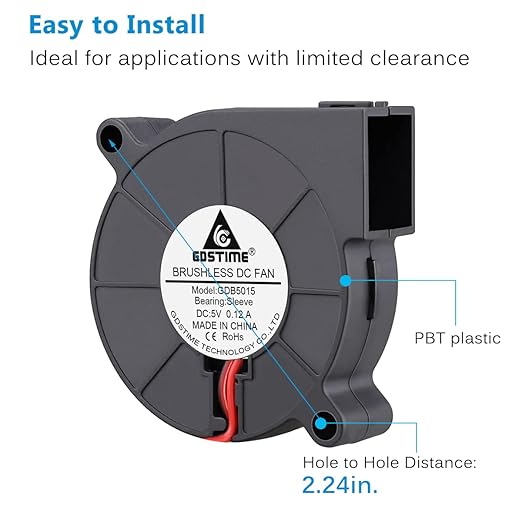GDSTIME 50mm USB Fan, 50mm x 15mm Blower 5V DC Brushless Cooling Fan - Image 5
