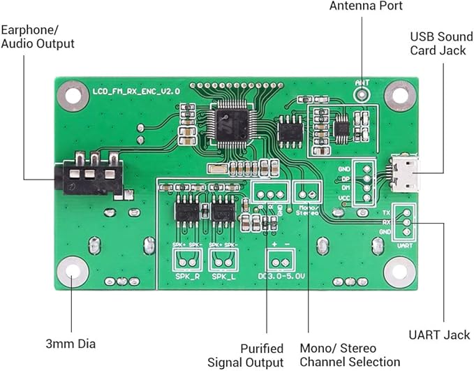 Digital FM Receiver Module, Icstation Radio Receiver Module Digital Stereo - Image 5