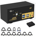 CKLau 2 Port USB 3.0 Triple Monitor KVM Switch HDMI 2.1 8K@60Hz 4K@144Hz by CKLAUTECHNOLOGIESINC