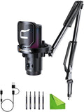 COMICA USB Microphone for Computer and Smartphone, 48kHz/24bit RGB Cardioid by COMICA