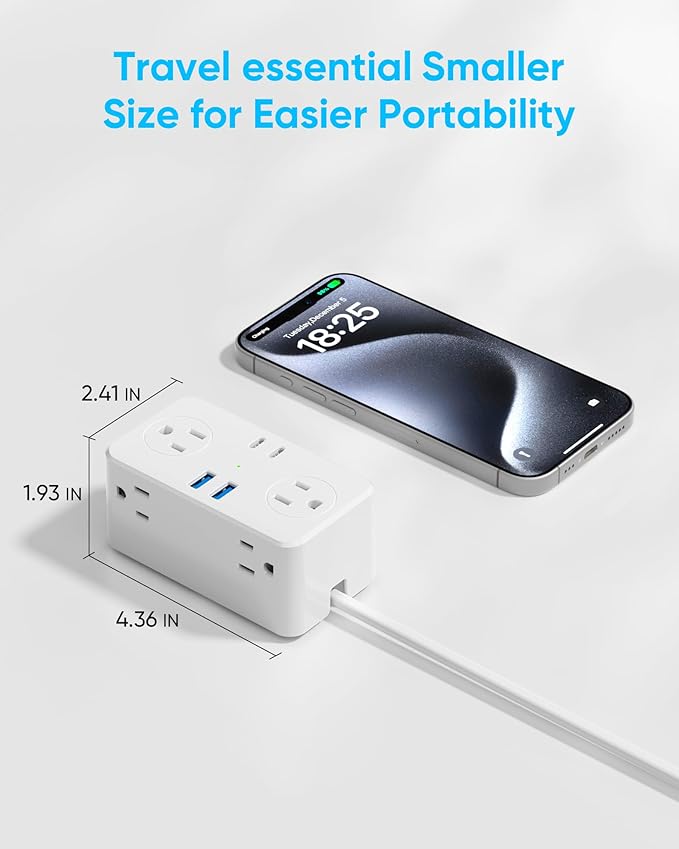 Kakyanill European Travel Plug Adapter, EU/UK/US Travel Plug Adapter Power Strip - Image 6