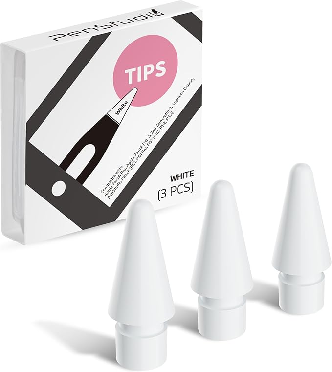 Replacement Tips for Apple Pencil Pro/1st/2nd &USB-C, 3 Pack High Sensitivity by Penstudio