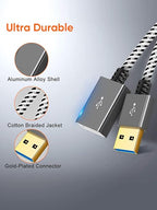 CableCreation Short USB 3.0 Extension Cable 1FT, USB 3.0 A Male to Female - Image 2