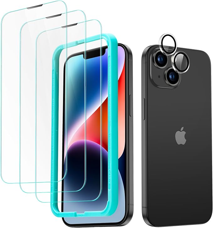ESR for iPhone 14 Screen Protector Set, 3 Tempered-Glass Screen Protectors and by ESR