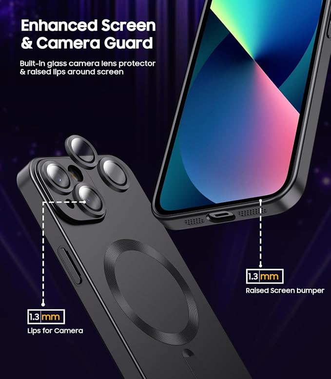 Magnetic for iPhone 13 Case Slim Soft Silicone Bumper Shockproof Metallic - Image 4