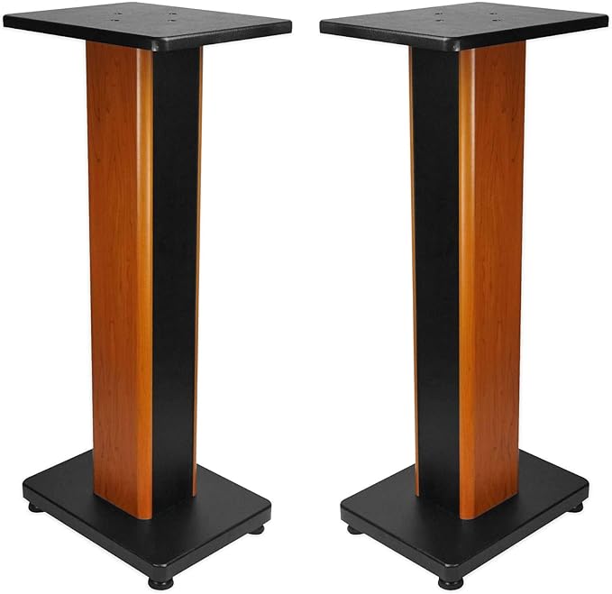 Rockville 28" 2-Tone Bookshelf Speaker Stands Surround Sound Home Theater - Image 2