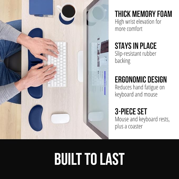 GORILLA GRIP Silky Gel Memory Foam Keyboard Wrist Rest - Image 2