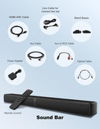 2 in 1 Separable Sound Bar for Smart TV, 2.2 Channel 32Inch Bluetooth 5.0 TV - Image 9