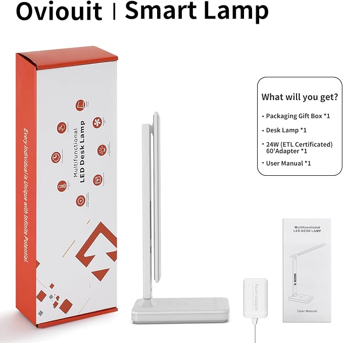 LED Desk Lamp for Home Office, USB Charging Port, Reading Lamp Desk Light - Image 9