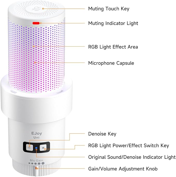 COMICA Wireless USB Microphone for Computer and Smartphone, 48kHz/24bit RGB - Image 5