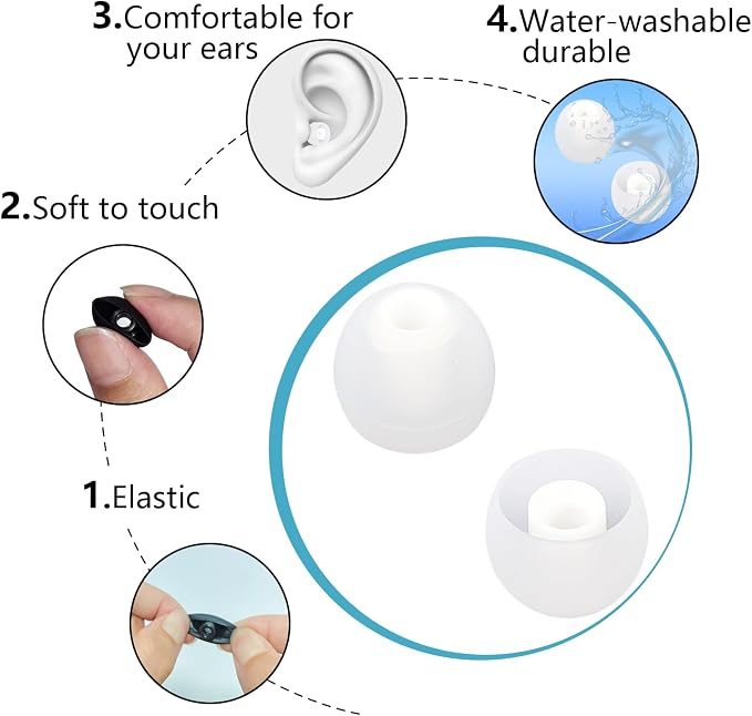 Earbud Replacement Tips Silicone Earbud Tips Fit Most in-Ear Earbuds Headphone - Image 5