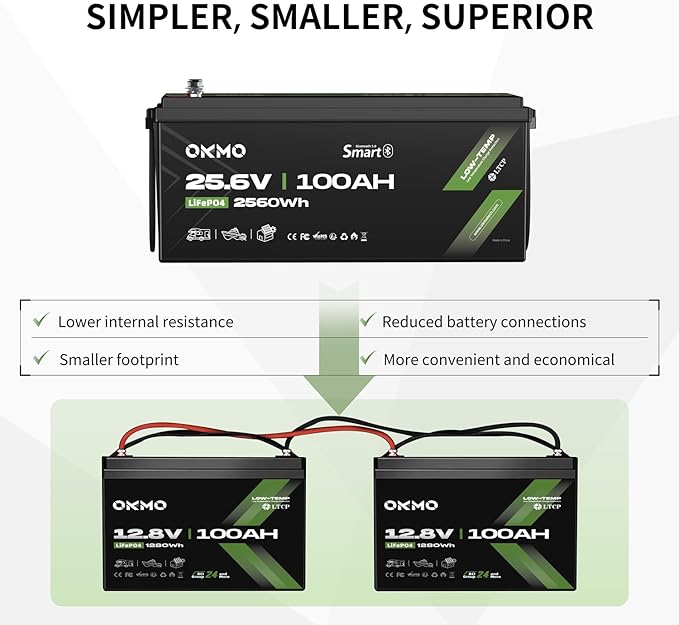 OKMO 24V 100Ah LiFePO4 Lithium Battery - Image 7