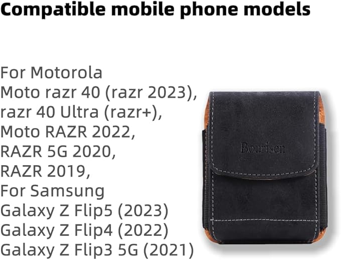 Universal Phone Holster Phone Pouch Case Belt Clip Belt Loops Card Slot Faux - Image 6