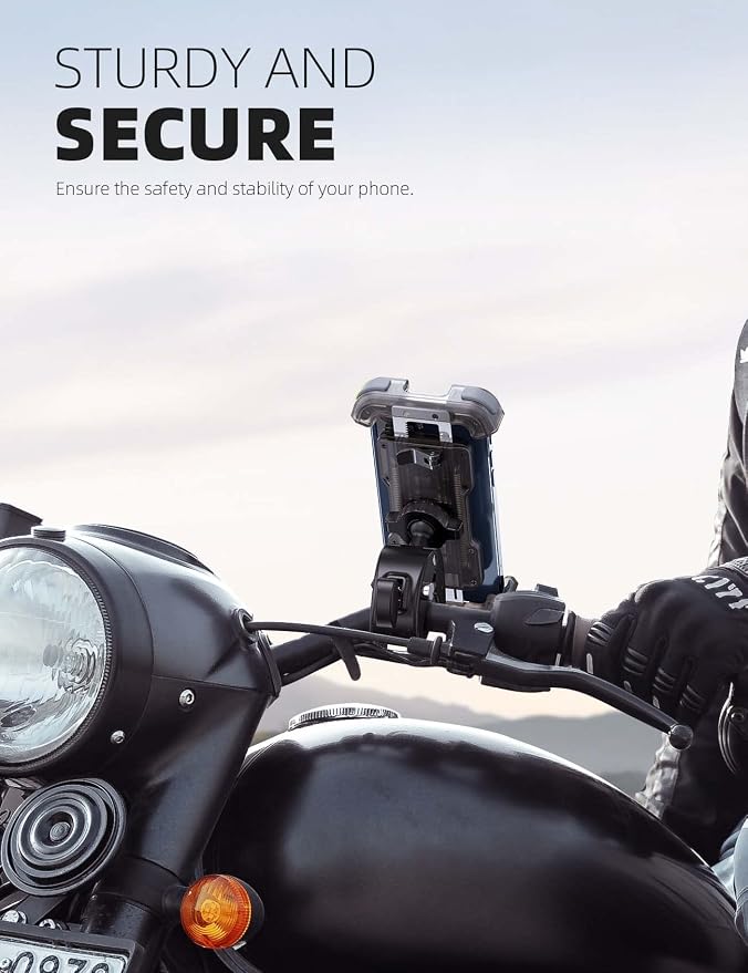 Lamicall Motorcycle Phone Mount, Bike Phone Holder - Image 2