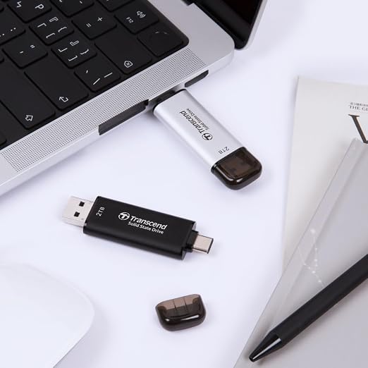 Transcend 512GB USB C External SSD, USB 3.2 Gen 2 Flash Drive, 2-in-1 Memory - Image 8