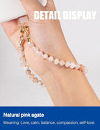 Handmade Natural Gemstone Crystal Beaded Charm Cell Phone Camera Lanyard - Image 2
