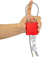 Cable Padlock with 3 Keys | L 1.15ft, D 1/6in Adjustable Steel Cable Lock | by BOZZYS