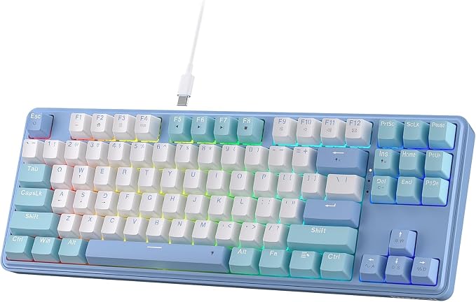 Redragon K707 80% Wired Gasket RGB Gaming Keyboard, 87 Keys TKL Mechanical by REDRAGON