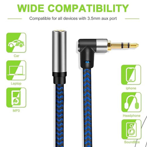 3.5mm Male to Female Extension Stereo Audio Extension Cable 6FT, Cotton-Braided - Image 2