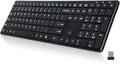 Wireless Keyboard-2.4G Ultra Slim Quiet Full Size Matte USB PC Computer Keyboard by INFINMIND