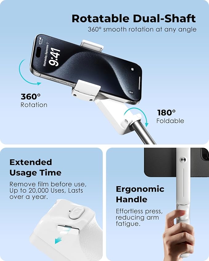 Viozon Portable Selfie Stick, Lightweight Extendable Stainless Steel Tube - Image 4