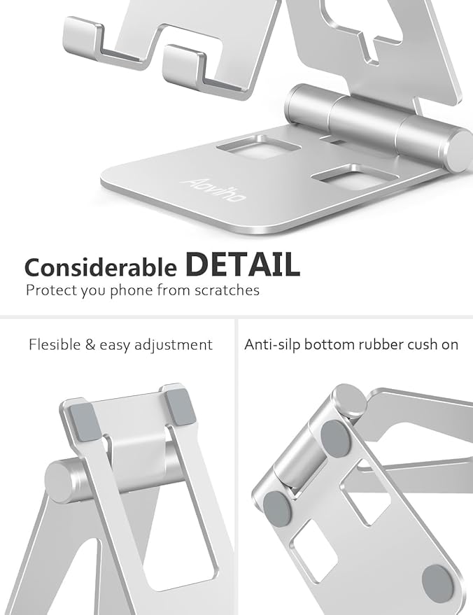 Cell Phone Stand for Desk, Adjustable Desktop Phone Holder Stand, Foldable - Image 3