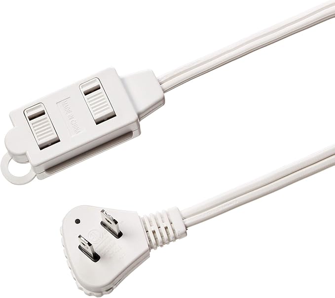 Amazon Basics 6 foot 2-Prong Indoor Rectangle Extension Cord Power Strip - Image 4