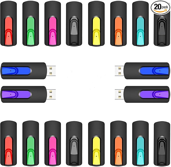 RAOYI 20Pcs 4GB USB Flash Drives Slide Retractable Memory Stick Bulk USB 2.0 by RAOYI