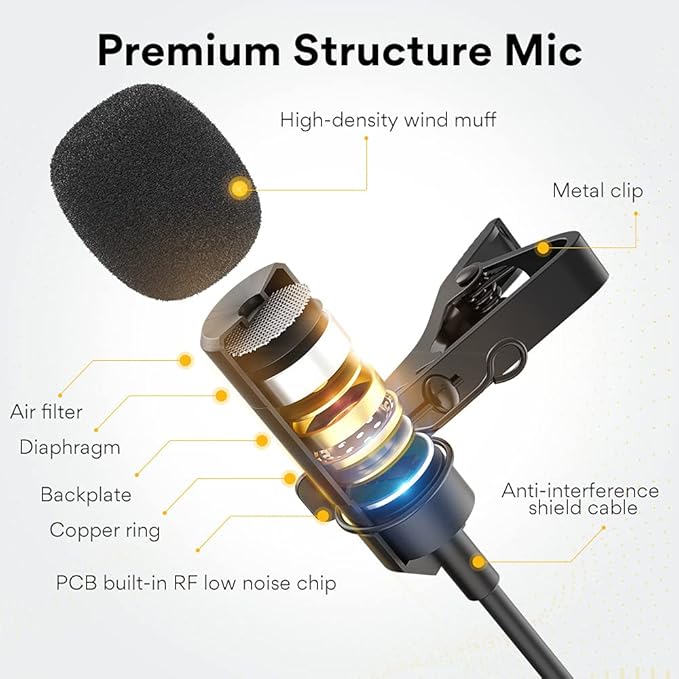 MAONO USB Lavalier Microphone, 192KHZ/24BIT Plug & Play Omnidirectional Lapel - Image 3