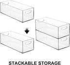 Frcctre 2 Pack Acrylic DVD/CD Storage Box, Stackable Storage Container Shelf - Image 3
