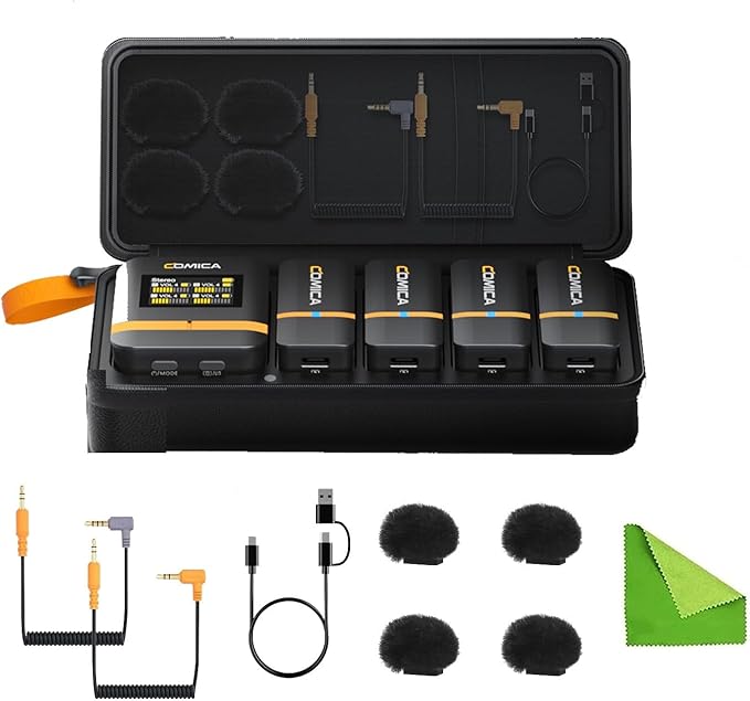 COMICA Vimo Q Four-Channel Mini Wireless Lavalier Microphone System by COMICA
