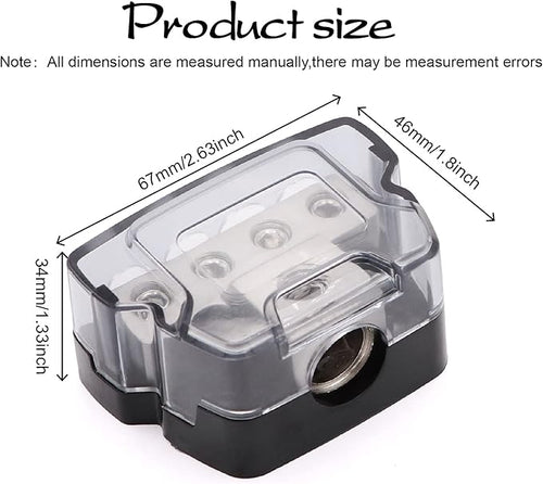 4 Way Power Distribution Block 1x 0/2/4 Gauge in 4X 4/8/10 Gauge Out Nickel - Image 2