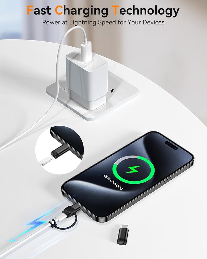 Temdan 4 Pack Lightning to USB C Adapter - Image 4