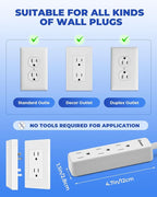 Saker Outlet Concealer Power Strip | 10ft Flat Plug Extension Cord - Image 5
