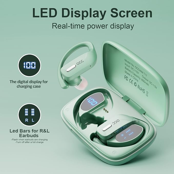 occiam Wireless Earbuds Bluetooth Headphones 48H Play Back Earphones in Ear - Image 3