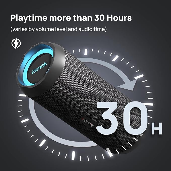 RIENOK Portable Bluetooth Speaker 30W Dual Pairing True Wireless Stereo HD - Image 3