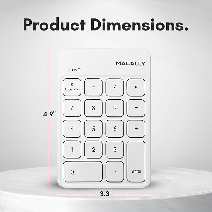 Macally USB C Wireless Number Pad | Numeric Keypad - Image 7