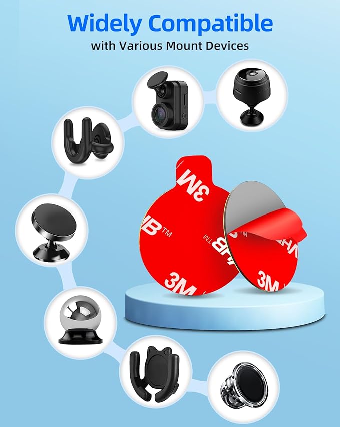10 Pcs 3M Sticky Adhesive Pads for Car Magnetic Phone Holder, 1 inch Round VHB - Image 7