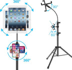 Tripod Stand for Ipad, Gooseneck 65-inch Floor Stand for Tablet, Floor Stand - Image 4