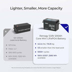 Renogy 12V 200Ah LiFePO4 Lithium Battery Mini Size, 200A Upgraded BMS, 380A - Image 4