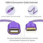 OKRAY USB Extender, 2 Pack 6 Feet USB 2.0 Extension Cable, Durable Nylon - Image 2